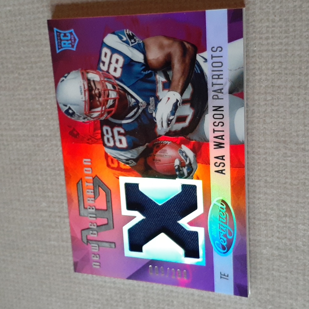 New England Patriots Rookie Game Used Asa Watson Red /299